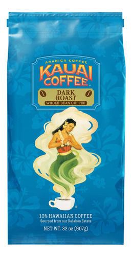 Bolsa De Cafe Kauai Coffee De Grano Oscuro Entero Y Tostado 