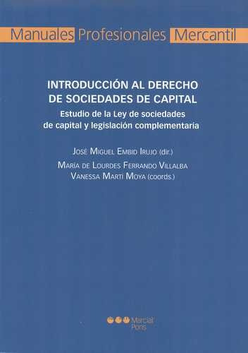 Libro Introducción Al Derecho De Sociedades De Capital. Est