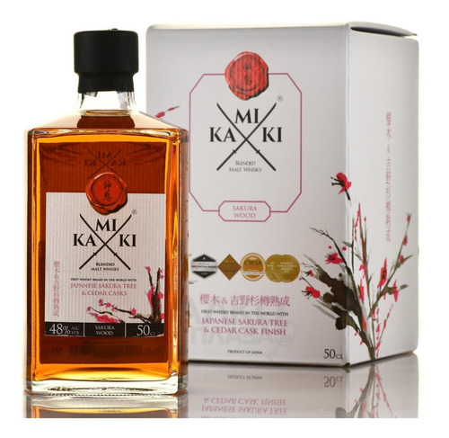 Whisky Japones Kamiki Sakura Wood 500ml En Estuche 48%alc