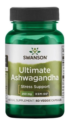 Ashwagandha Ultimate Ksm-66 Alta Pureza 60 Caps. Swanson