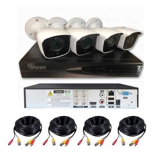 Camaras Seguridad 4 Cámaras 2mp Dvr Kit Interior/exterior 