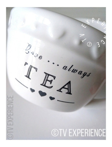 Imagen 4 de 6 de Taza De Té - Infusión Con Plato- Con Frase - 200 Cc