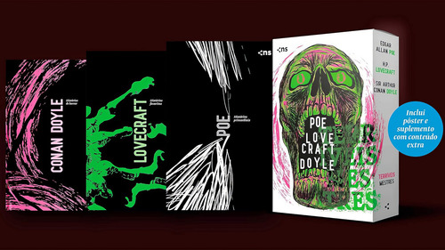 Box Terríveis Mestres - Edgar Allan Poe, H.p. Lovecraft, Arthur Conan Doyle (3 Livros + Pôster + Suplemento)