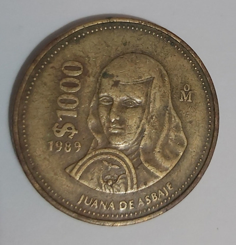 Moneda De $1000 Juana De Asbaje 1989