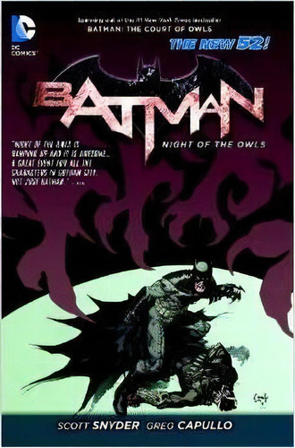 Batman Night Of The Owls (the New 52), De Scott Snyder. Editorial Dc Comics, Tapa Blanda En Inglés