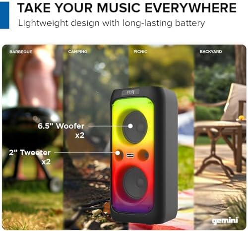 Gemini Sound Ggo-2650l - Altavoz Para Fiestas Bluetooth Dual