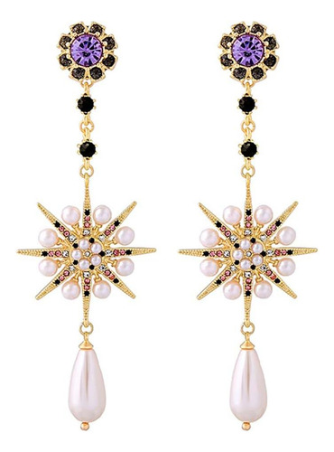 Pendientes De Lujo Exagerados Con Forma De Sol, Luna Y Punk