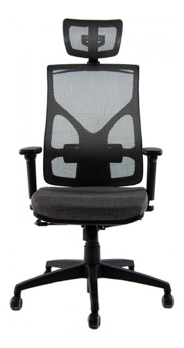 Imagen 3 de 12 de Silla Cool Oficina Con Apoya Cabeza Y Lumbar Base Negra