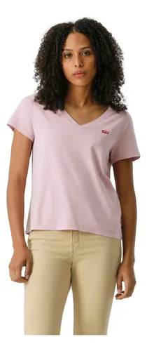Polera Mujer Perfect Vneck Rosado Levis 85341-0103