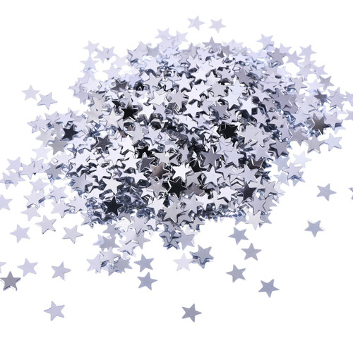 Confetti Mini Estrellas Plateadas 6mm 30gr.