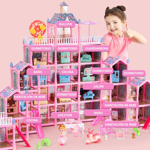 Casa De Muñecas Led Con Muebles Casa De Barbies 564ps 29cua