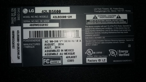 Imagen 7 de 10 de LG 42 Boton/encendido Maz638561,oem P/n Acq86682629(42lb5600
