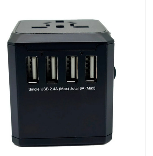 Adaptador Universal De Tomadas Para 150 Países, 3 Portas Usb 2.4a, Bivolt 100-240v, Compatível Com Dispositivos Eletrônicos Globais