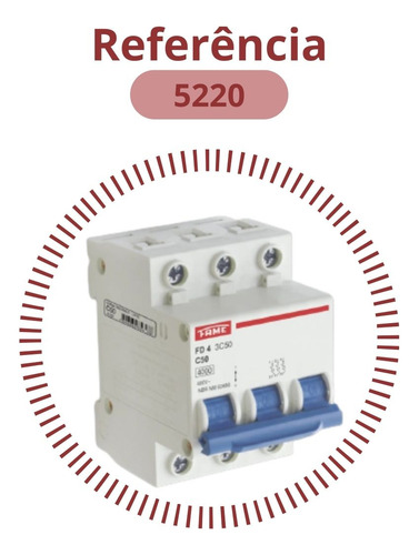 Disjuntor Din Fd Tripolar 3p 50a Condutor 10mm