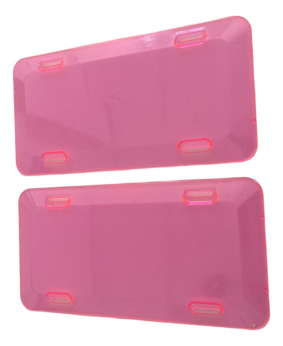  Cubre Placa De Acrílico Rosa Neon  Universales  2 Pzs