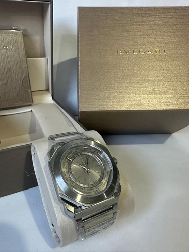 Reloj Pulsera Bvlgari Plata/gris + Full Set Plata Plata Gris (Usado)