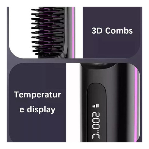 Peine Eléctrico Portátil Recargable Con Calefacción Usb Inal