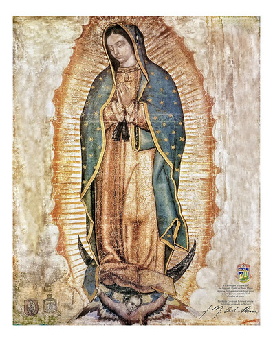 Giclée Sobre Lienzo Virgen De Guadalupe Oficial 40x50cm 