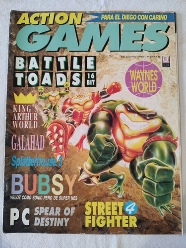 Revista Action Games 18 Noviembre 1993 Battle Toads Bubsy