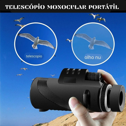 Imagem 7 de 8 de Monóculo 40x60 Profissional Tático Luneta Telescópio + Tripé
