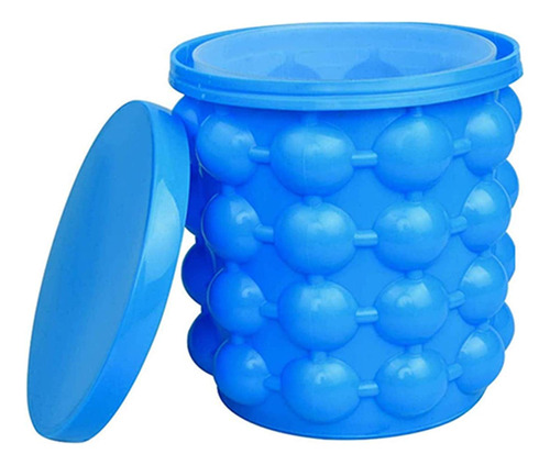 Cubo Hielo Silicona 2 1 Molde Tapa Maquina Cubito Genie Azul
