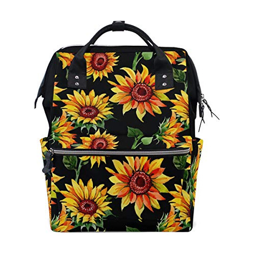 Bolsa De Pañales Mochila Flor De Girasol Bolsa De Viaj...