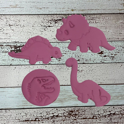 Imagen 3 de 4 de Kit Cortantes Galletitas Dinosaurios / Lauacu