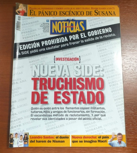 Revista Noticias 21 Marzo Del 2015 Side Truchismo De Estado