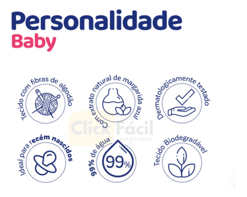 Toalha Umedecida Personalidade Baby Algodão & Água 50un