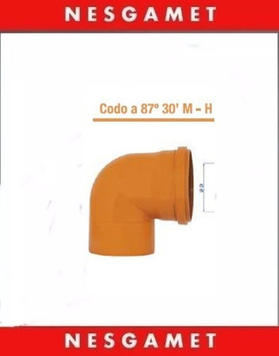 Codo A 90º Mh Desague Cloacal Marrón Marca Polimex 110 Mm