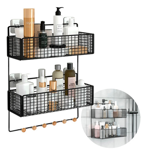 Organizador Colgante 2 Niveles Baño Cocina Colgador Toallas