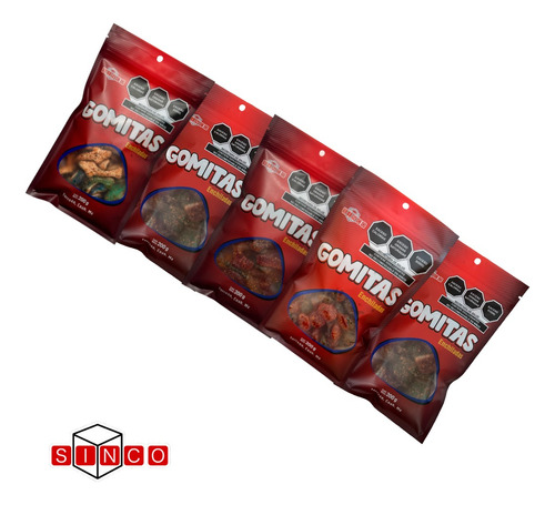 Set De 5 Bolsas De Gomitas Enchiladas (200gr C/u)