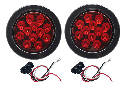 Par Luz Led 4  Ojal Goma Negro Para Caravana 12 V Cc Barco