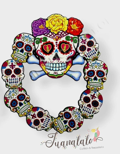 Calavera Esqueleto Colgante Puerta Halloween Calaca Coco 