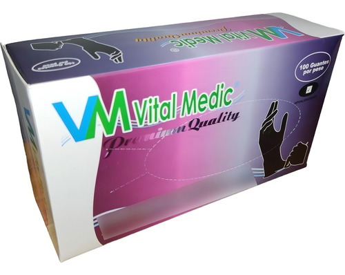 Guantes De Vinilo Nitrilo Azul Tallas S M L Caja X 100 Color Negro