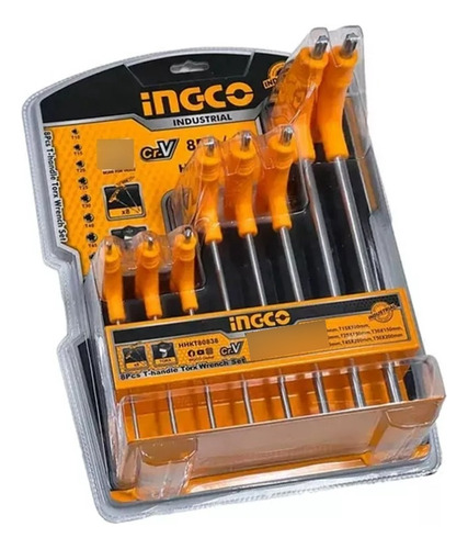 Juego De Llave Allen T - Torx Ingco 8 Pzs. Hhkt80838
