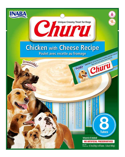 Churu Para Perros Pollo Con Queso Inaba 8 Tubos