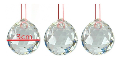 3 Esferas Cristal Facetada Feng Shui Armonizar Energía 3 Cm