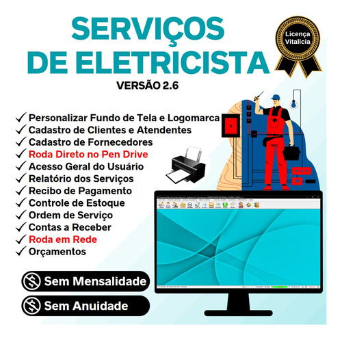 Gerenciar Serviços De Eletricista + Orçamentos Estoque V2.6 