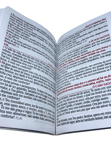 Harpa Cristã Avivada E Corinhos - Tradicional Branca - Letra Tamanho Grande Gigante Com Capa Brochura Flexível Refrão Vermelho