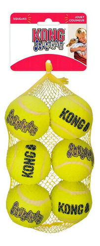Kong Squeakair Balls Paquete 6 Pelotas Medianas Para Perro Color Amarillo