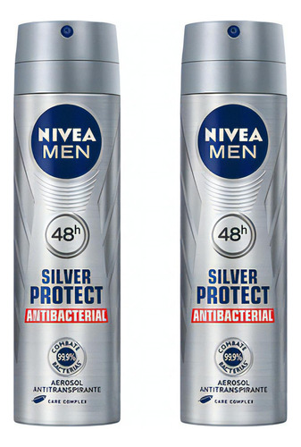 Desodorante Nivea En Spray Silver Protect X 2