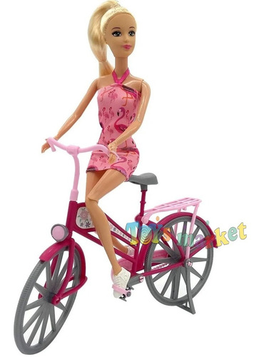 Imagen 4 de 7 de Muñeca Kiara Y Su Bicicleta Nenas Juguetes Niñas Juegos