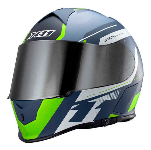 Capacete Moto Unissex X11 Revo Pro Eleven Sv 58 Verde