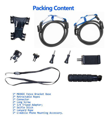 Net Chain Link Action Camera Fence Mount Compatible Con...