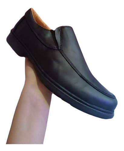 Zapato Antiderrapante Costurado De Piel Para Caballero