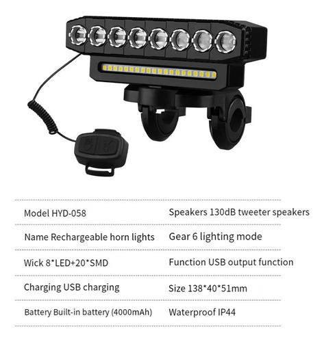 D De L Barra De Luz Led For Bicicleta Con Luz Delantera Para