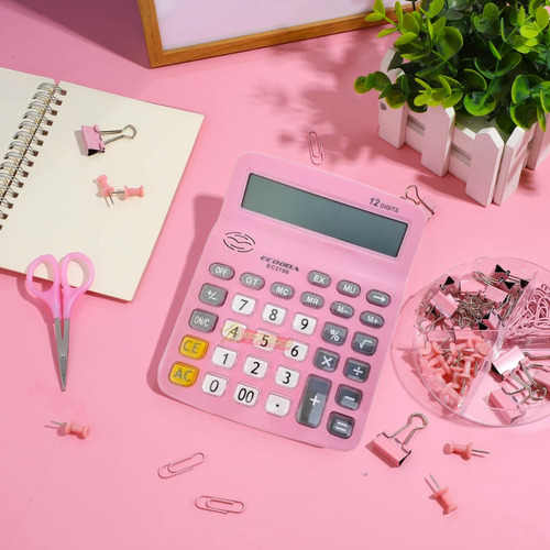 Calculadora Gigante Caixa De Comércio Comercial Escritório Cor Rosa