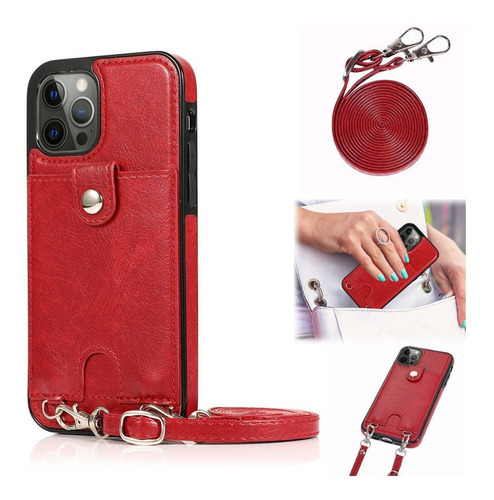 Funda Para iPhone Carcasa Celular Cuero Case Con Tipo Bolso