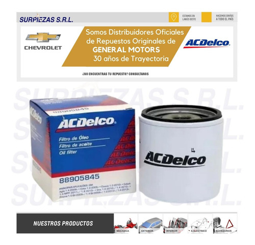 Kit Filtros + Aceite Acdelco Semi Chevrolet Onix / Prisma